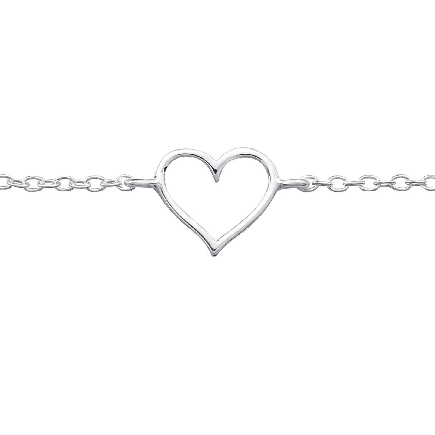 Sterling Silver Dainty Cutout Heart Anklet