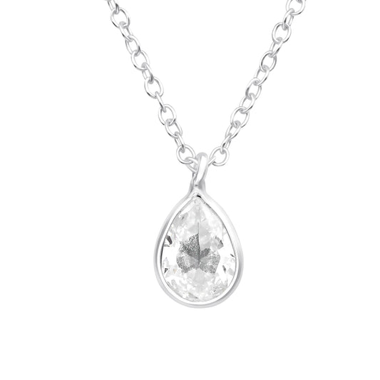 Sterling Silver Dainty Teardrop Necklace