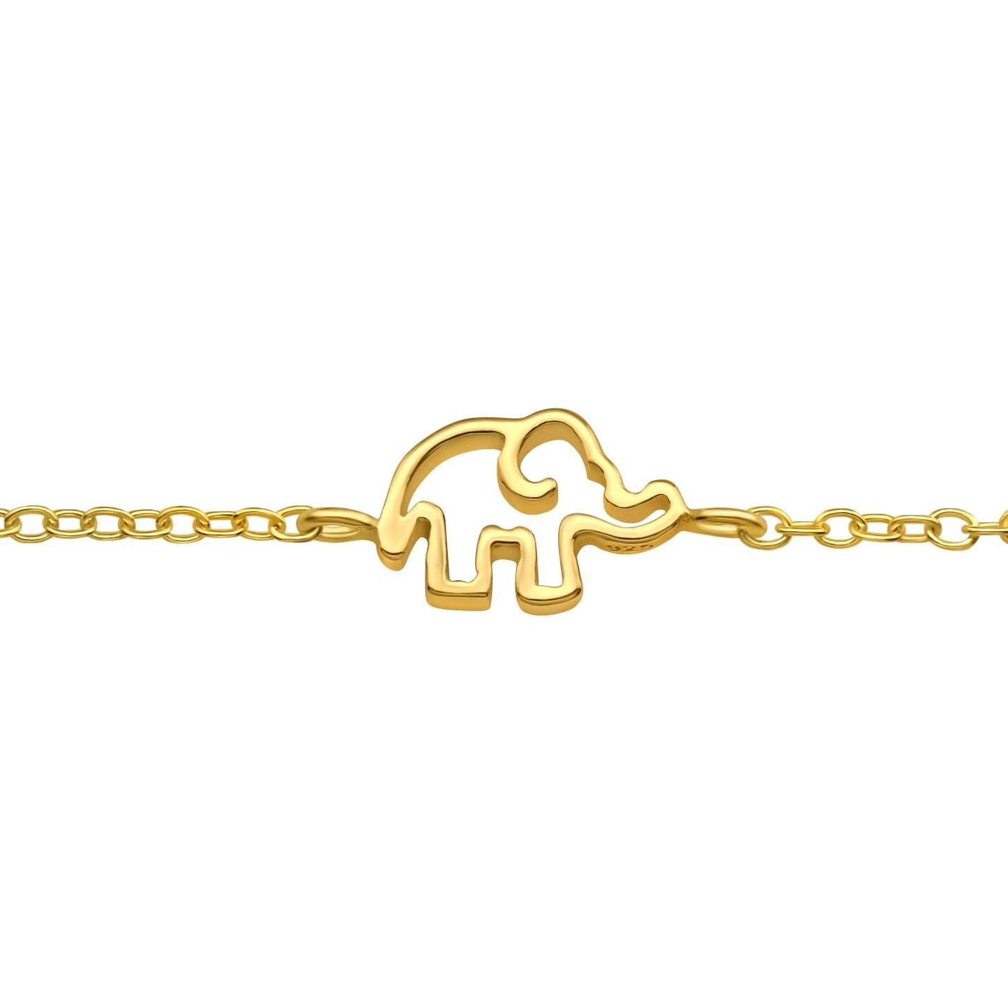 Sterling Silver 14kt Gold Plated Dainty Elephant Anklet