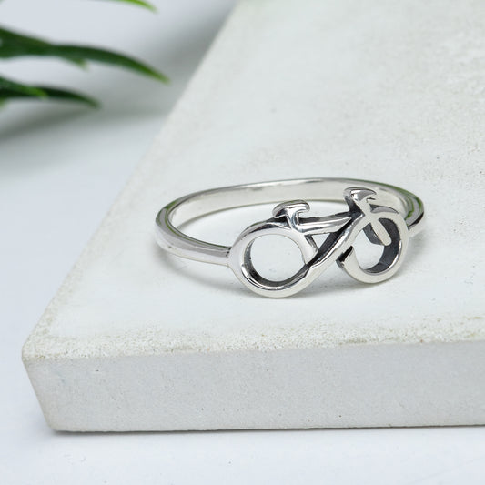 Sterling Silver Openwork Bicycle Ring