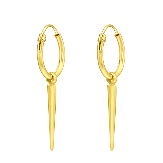 Sterling Silver 18k Gold-Plated Drop Earrings