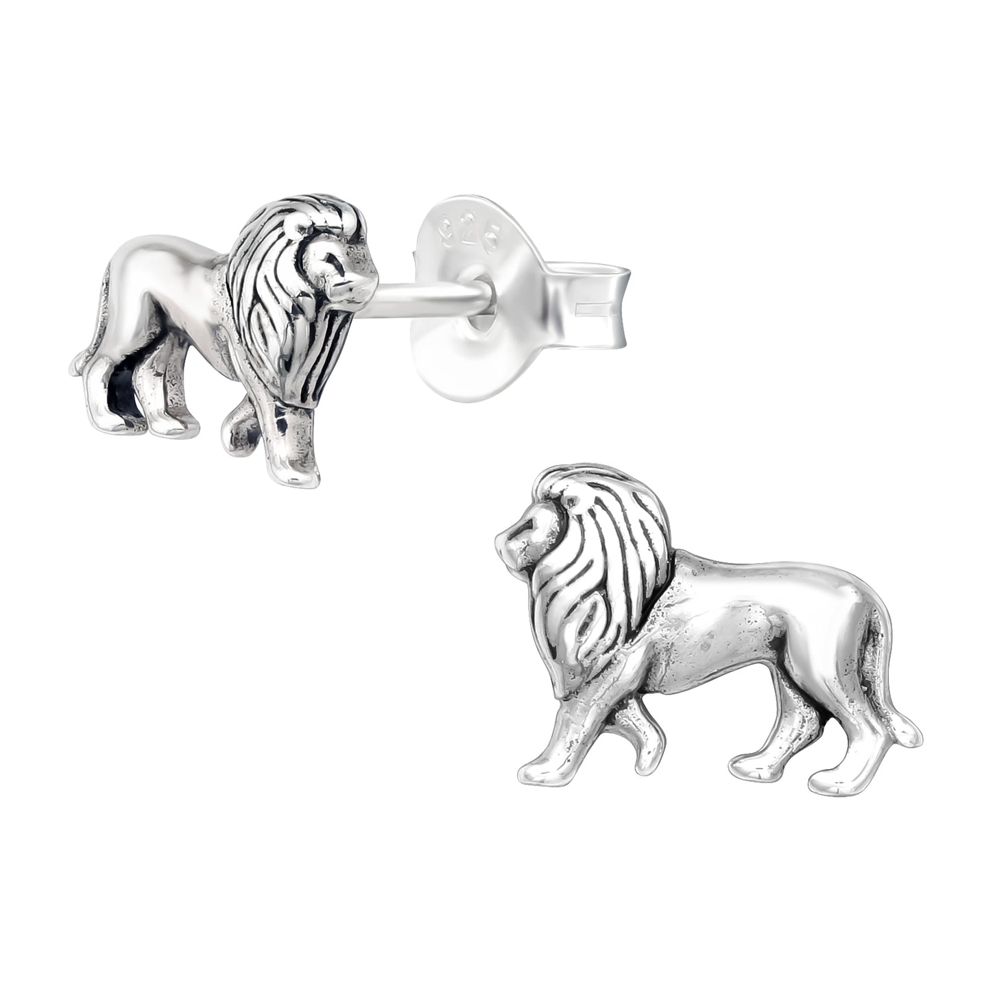 Sterling Silver Lion Pride Stud Earrings