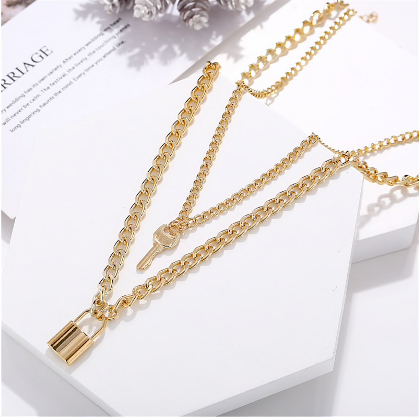 Goldtone Key Layered Necklace