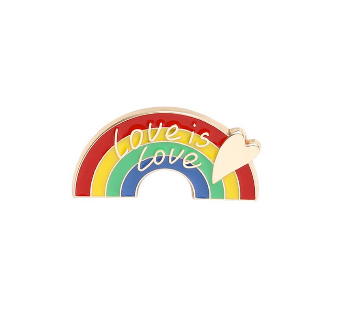 Rainbow Heart Love Pin Brooch