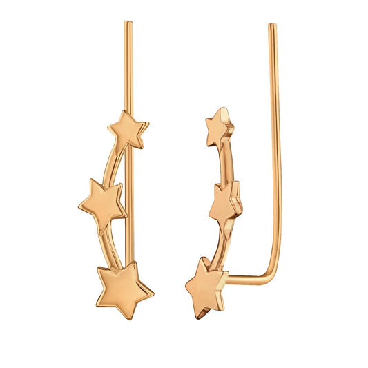 Rose Gold-Plated Sterling Silver Stars Ear Climbers