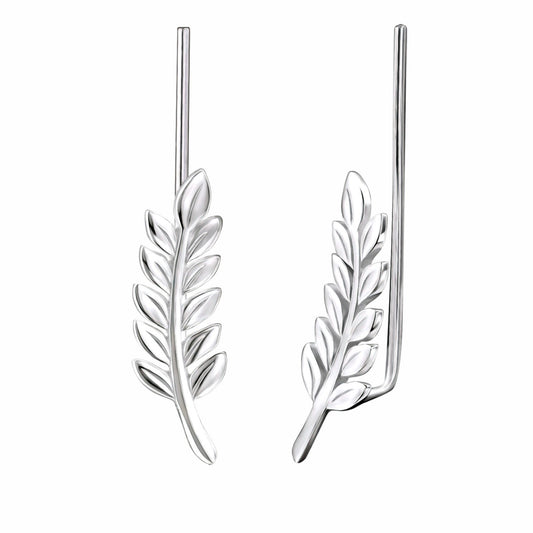 Sterling Silver Leaf Ear Climbers