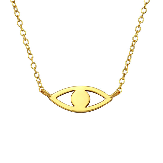 Goldtone Eye Pendant Necklace