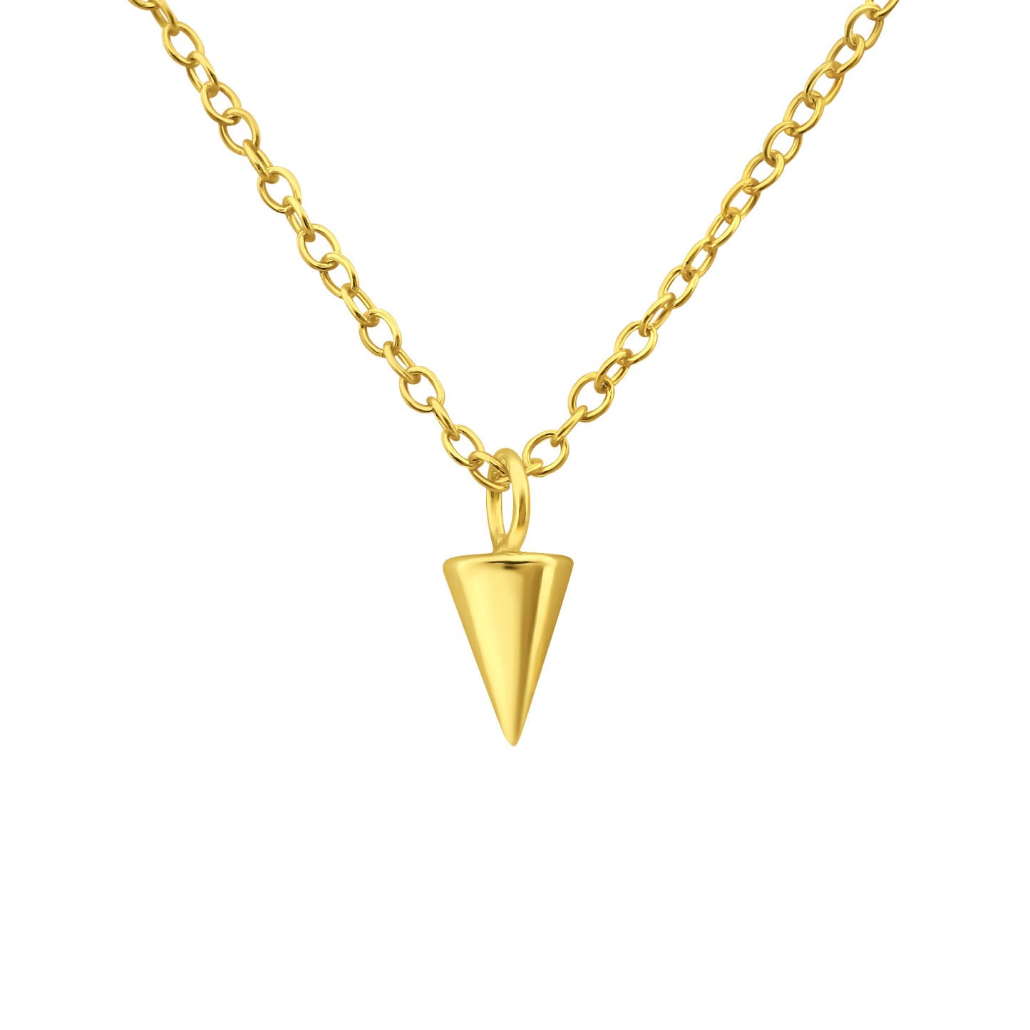 Goldtone Cone Pendant Necklace