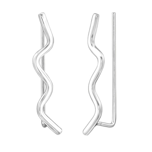 Sterling Silver Squiggle Ear Climbers