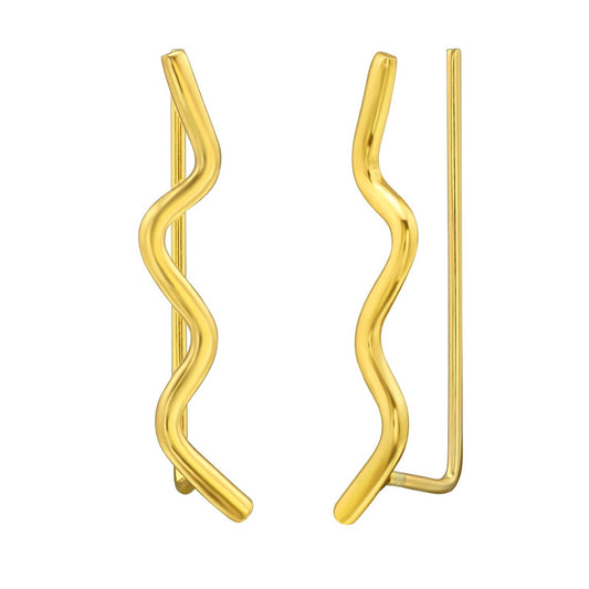 Goldtone Squiggle Ear Climbers