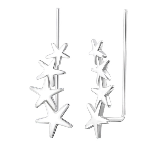 Sterling Silver Star Ear Climbers