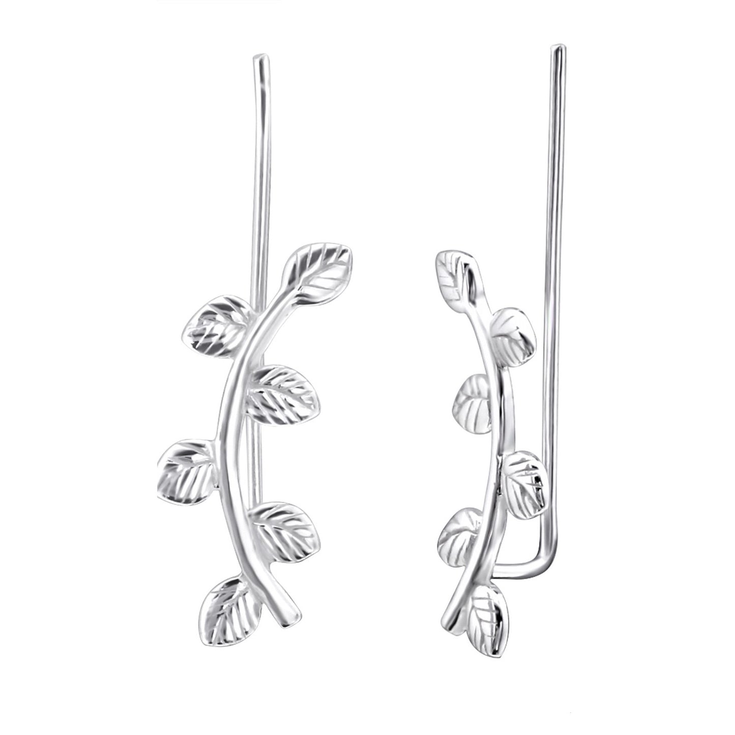 Sterling Silver Leaf Ear Climbers