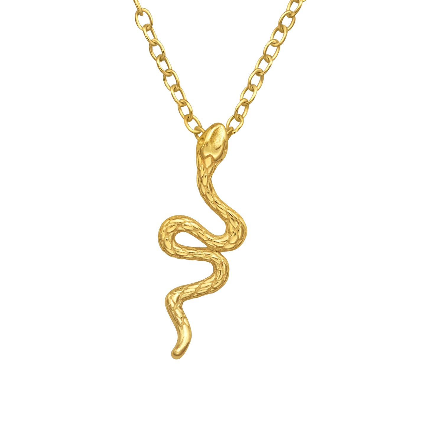 Goldtone Snake Pendant Necklace