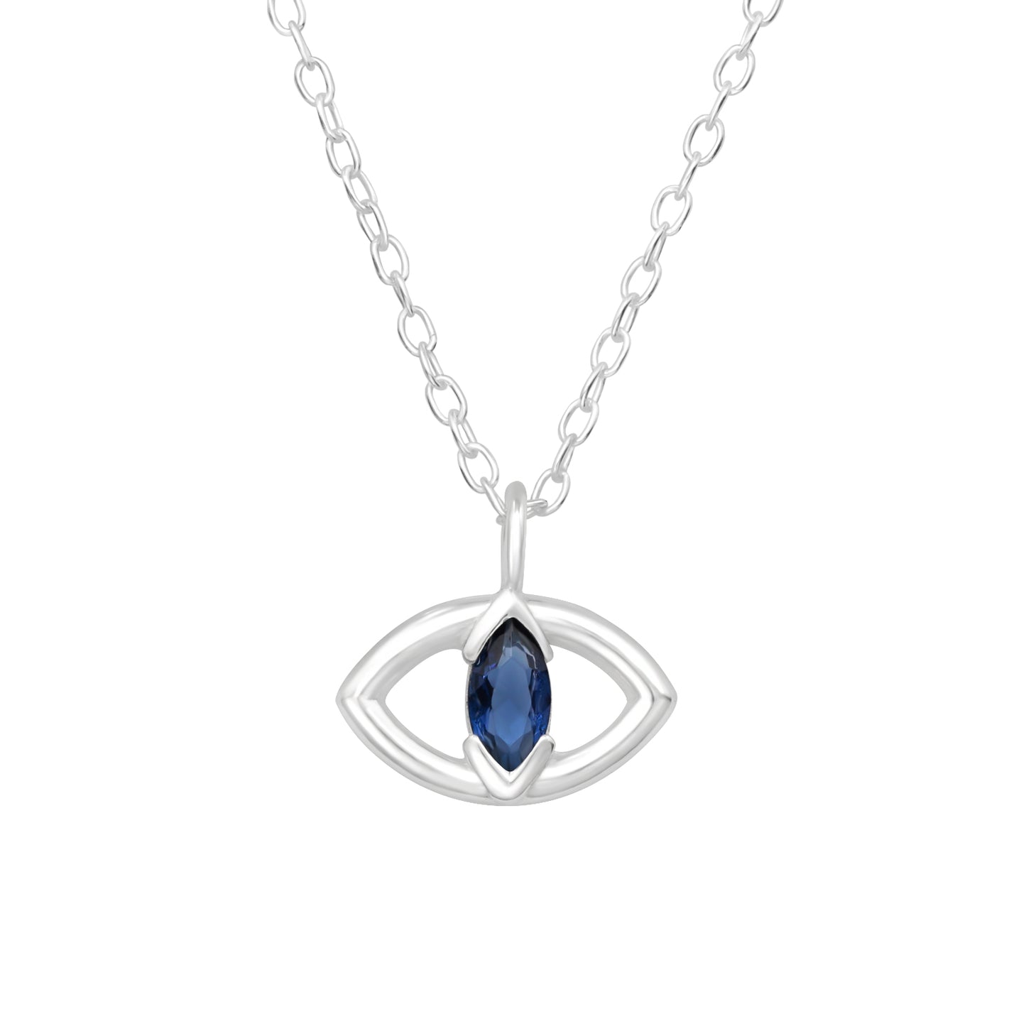 Sterling Silver Eye Pendant Necklace