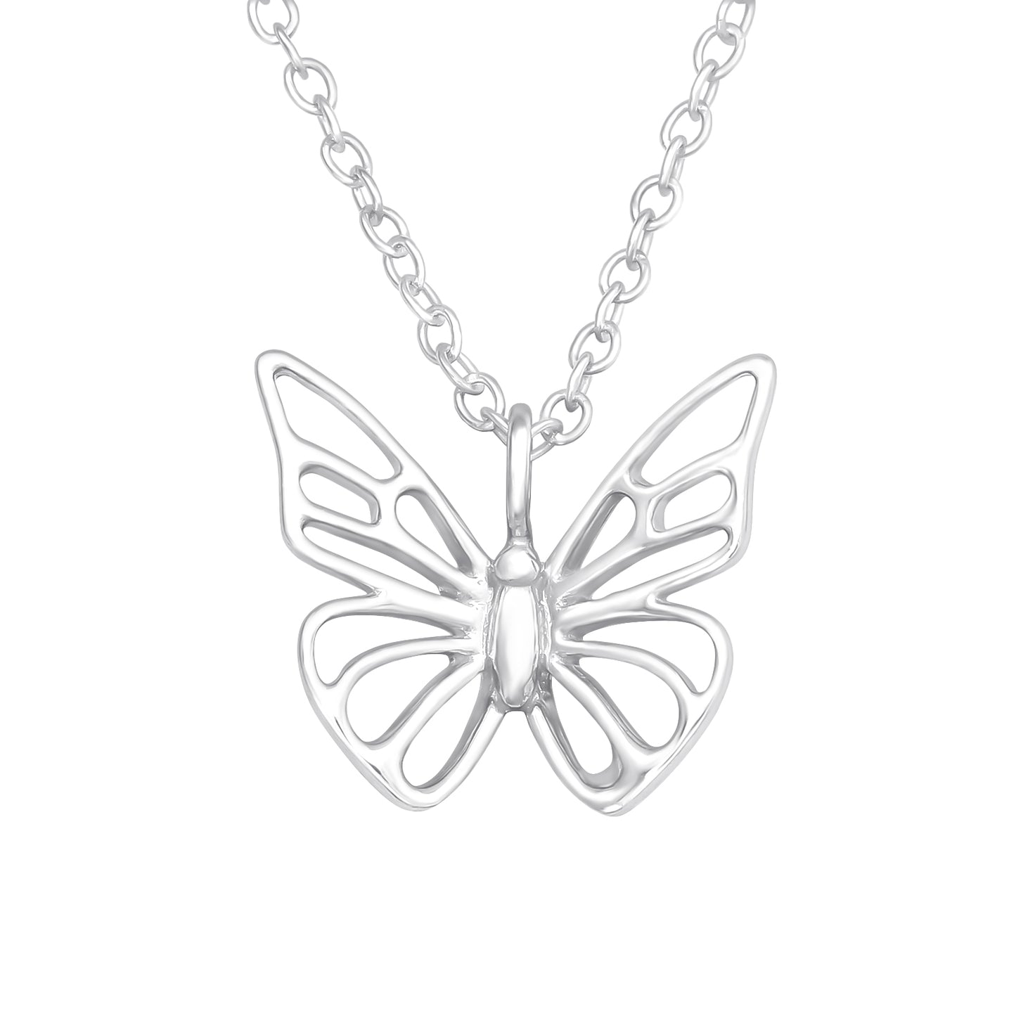 Sterling Silver 18k Gold-Plated Butterfly Pendant Necklace