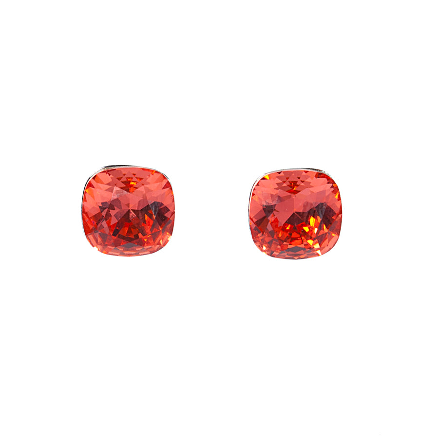 Cushion Cut Crystal Stud Earrings