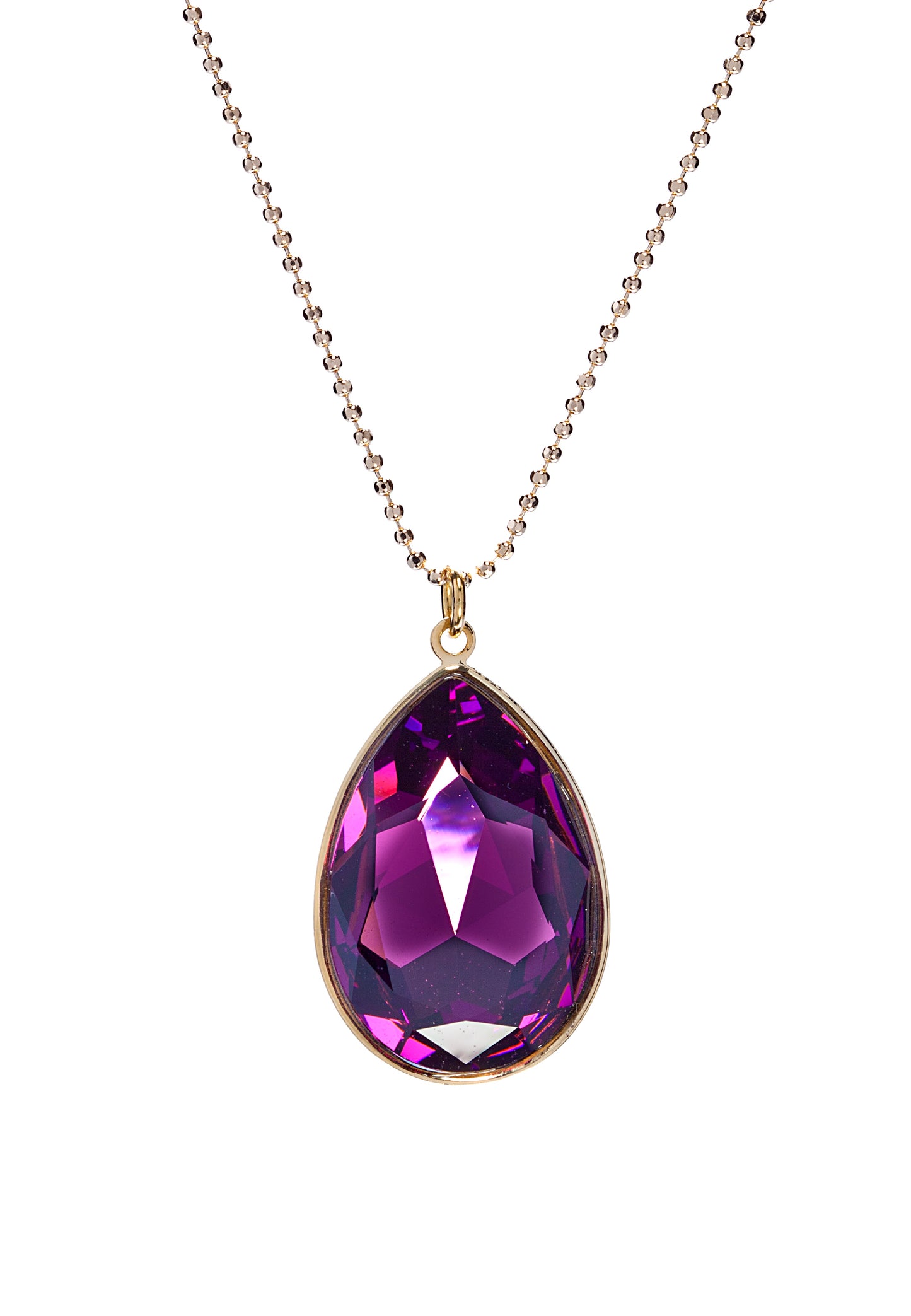 Large Swarovski Crystal Teardrop Long Pendant Necklace