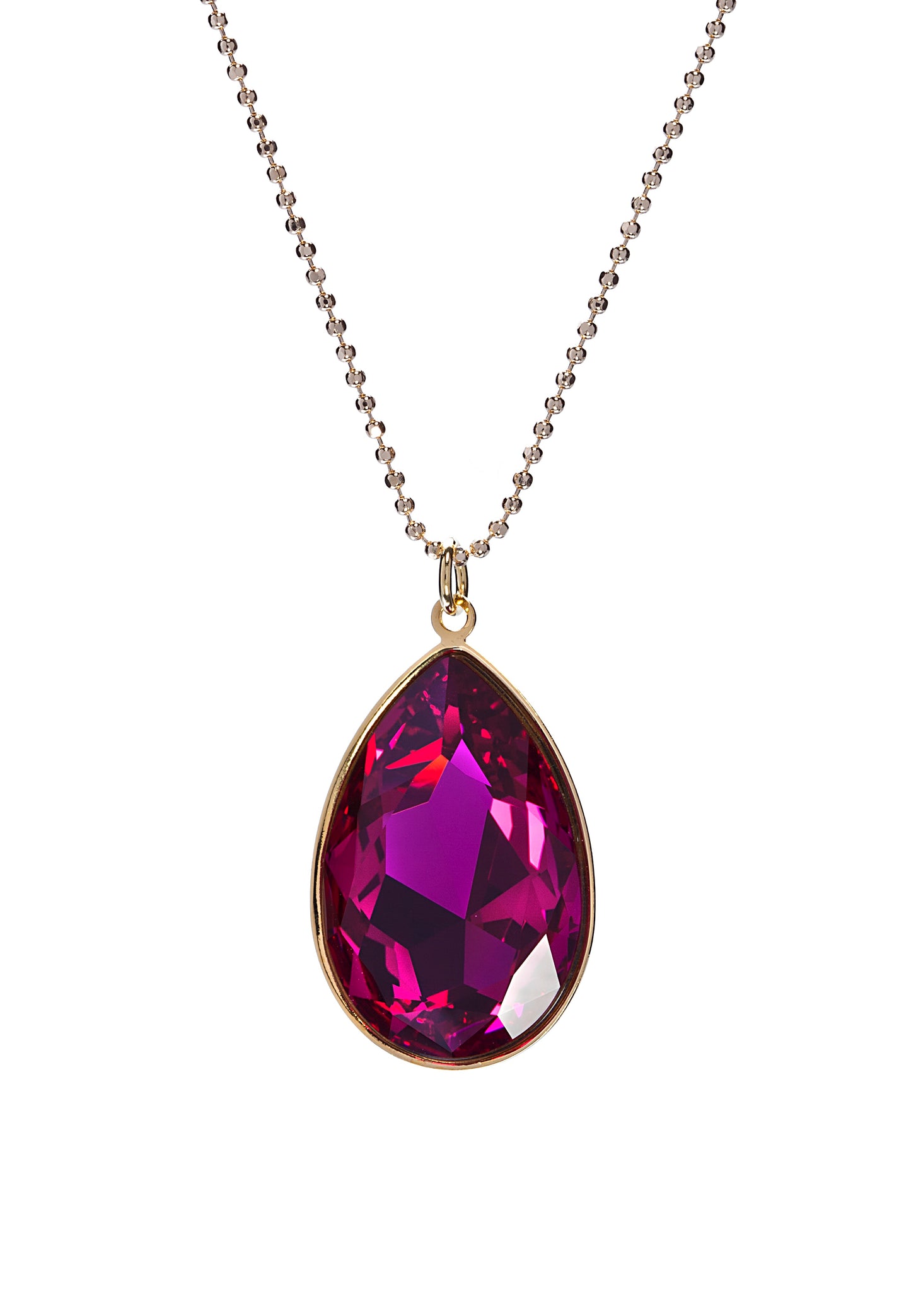 Large Swarovski Crystal Teardrop Long Pendant Necklace