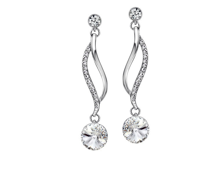 Elegant Crystal Swirl Drop Earrings