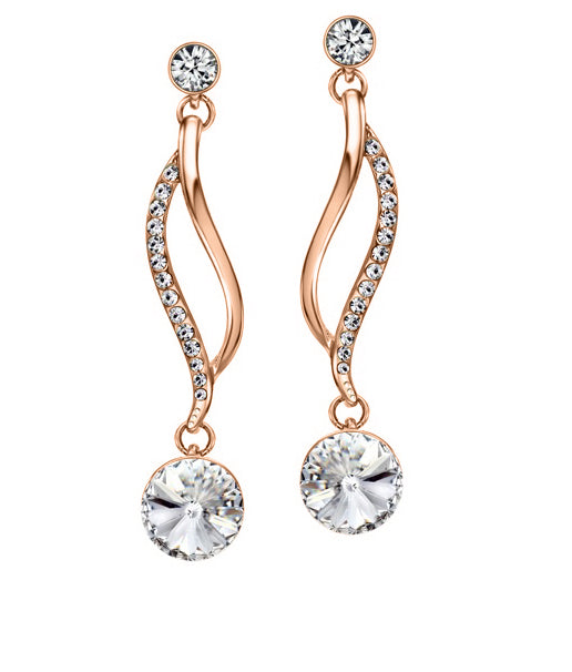 Elegant Crystal Swirl Drop Earrings