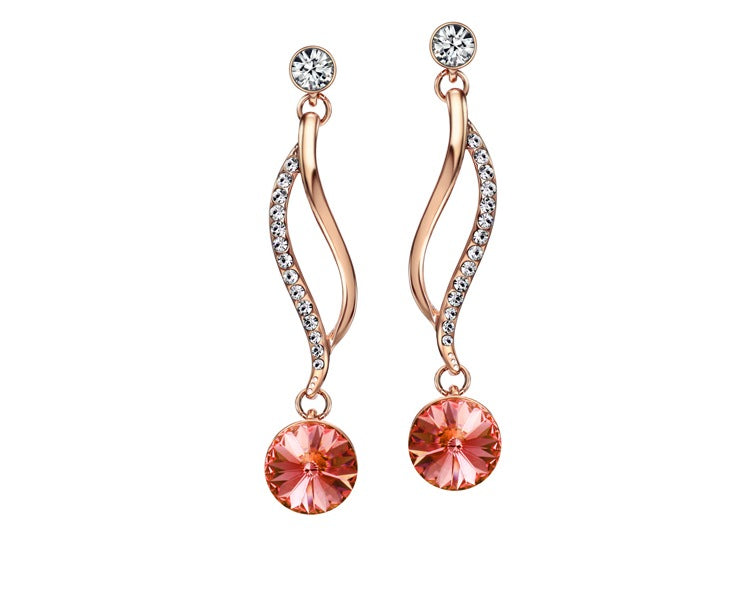 Elegant Crystal Swirl Drop Earrings