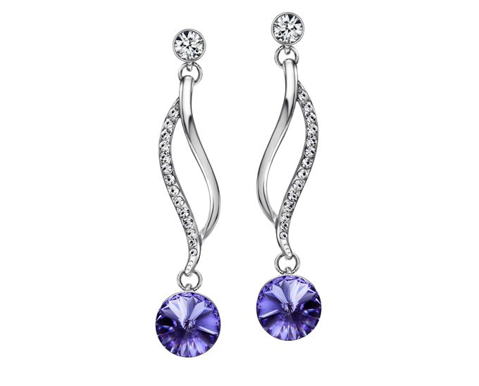 Elegant Crystal Swirl Drop Earrings