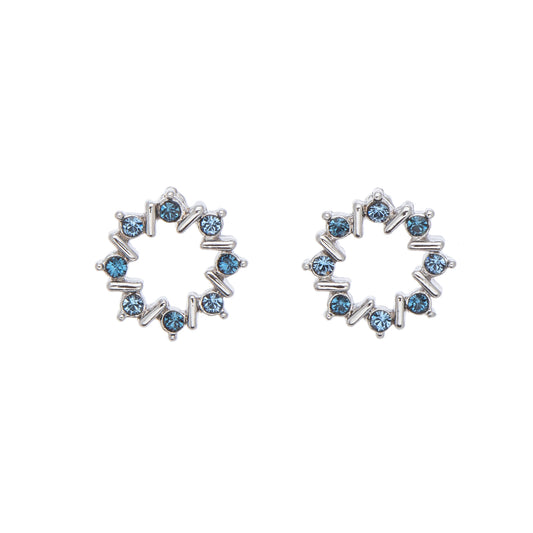 Dainty Swarovski Crystal Wreath Stud Earrings