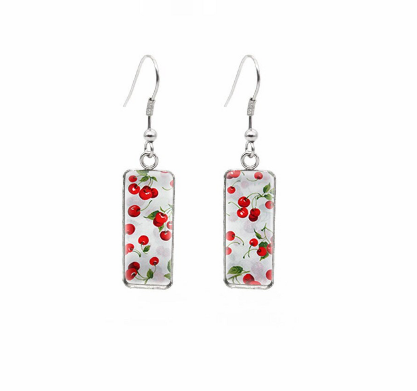 Patterned Rectangular Drop Earrings