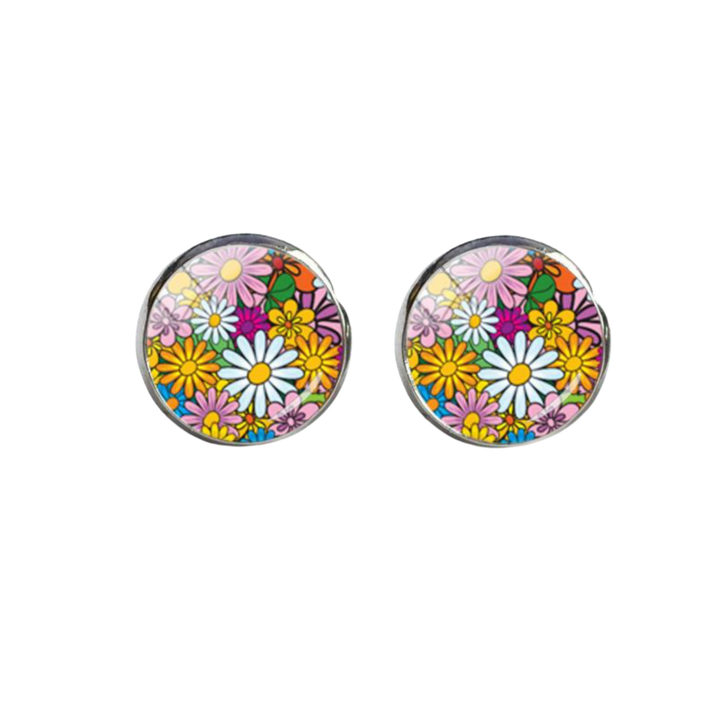 Patterned Circular Stud Earrings