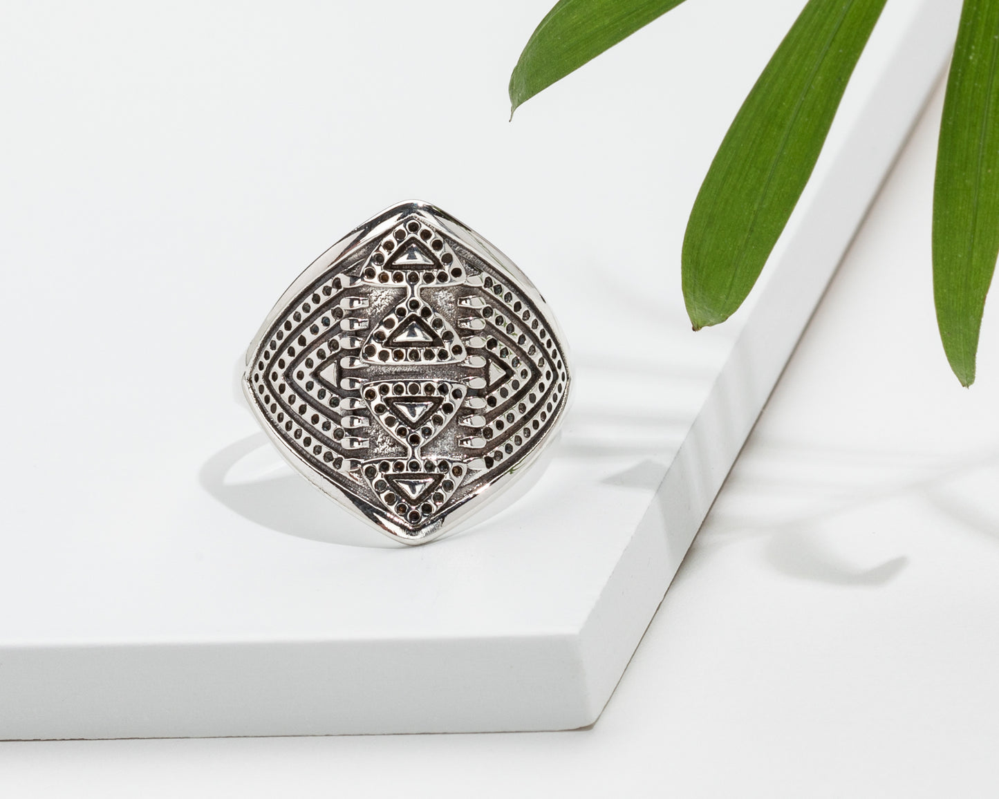 Sterling Silver Geometric Ring