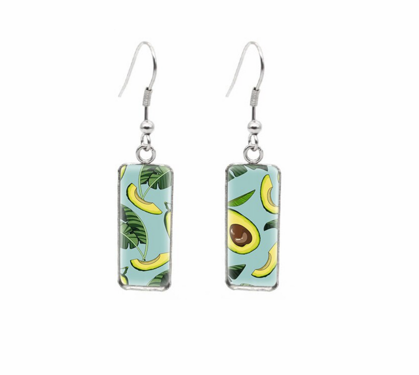 Patterned Rectangular Drop Earrings