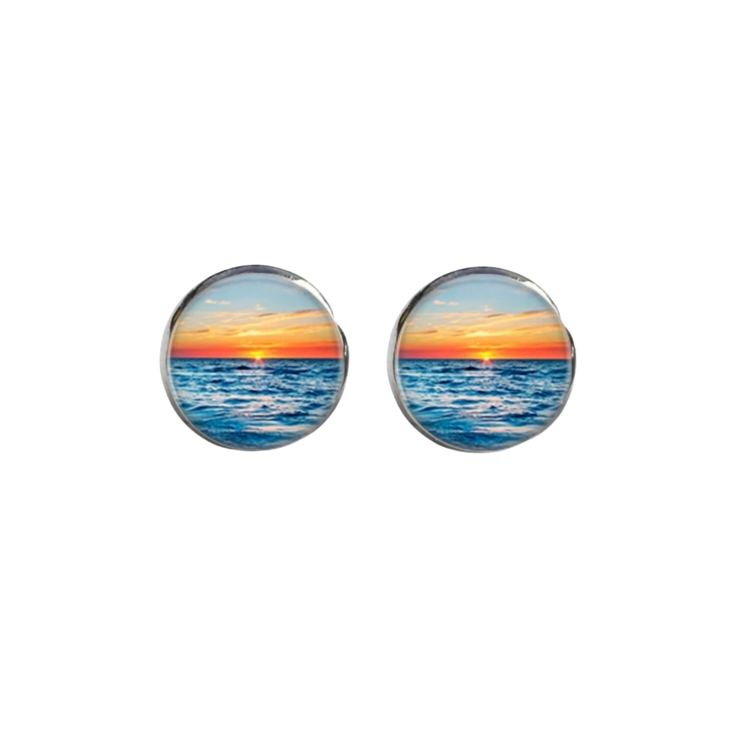 Patterned Circular Stud Earrings