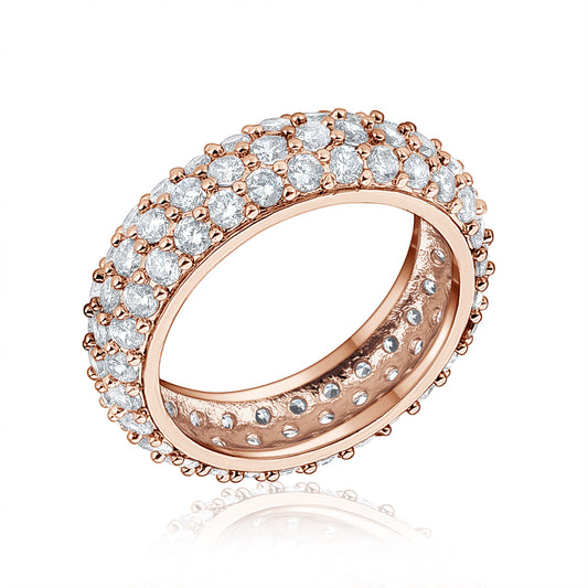 Rose Goldtone Cubic Zirconia Pave Band Ring