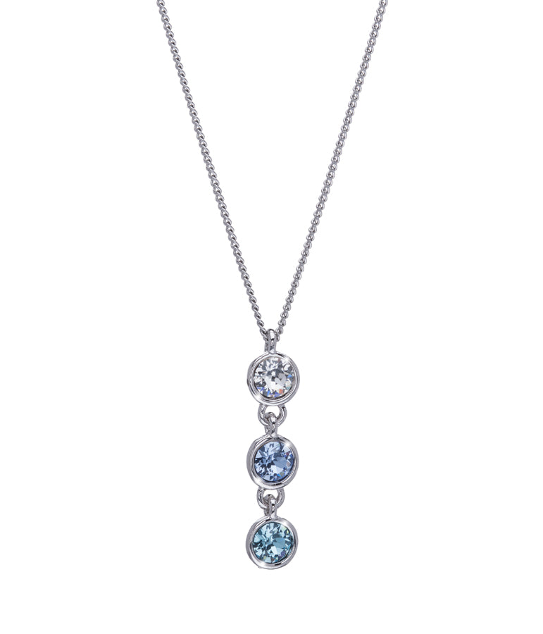 Tri-tone Mix Drop Pendant With Swarovski Crystals