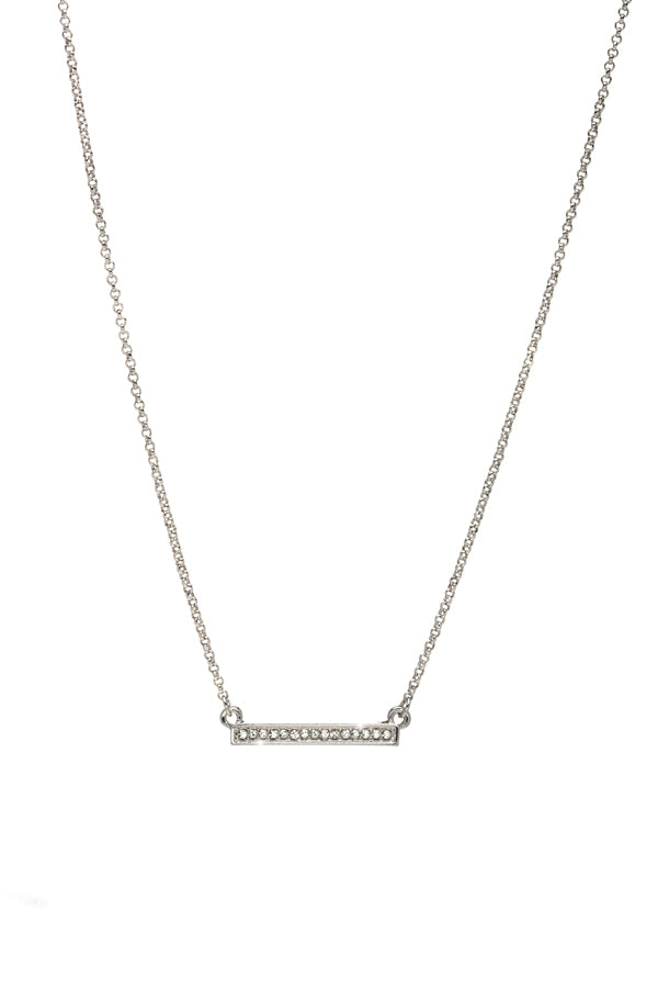 Dainty Crystal Pave Bar Necklace