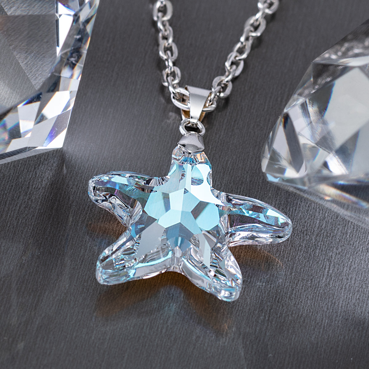 Limited Edition Moonlight Starfish Pendant Necklace with Swarovski Crystal