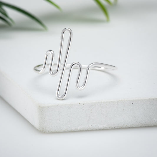 Sterling Silver Open Squiggle Ring