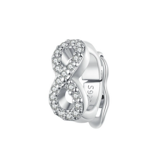 Cubi Zirconia & Sterling Silver Pavé Infinity Charm