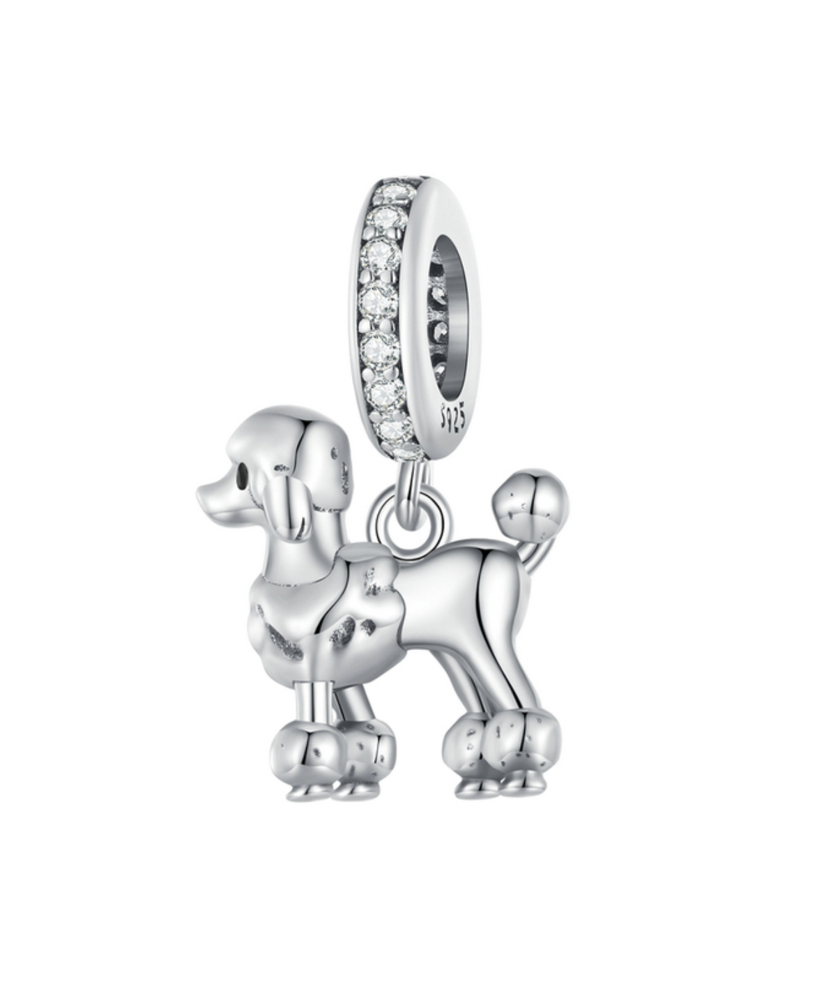 Cubic Zirconia & Sterling Silver Poodle harm