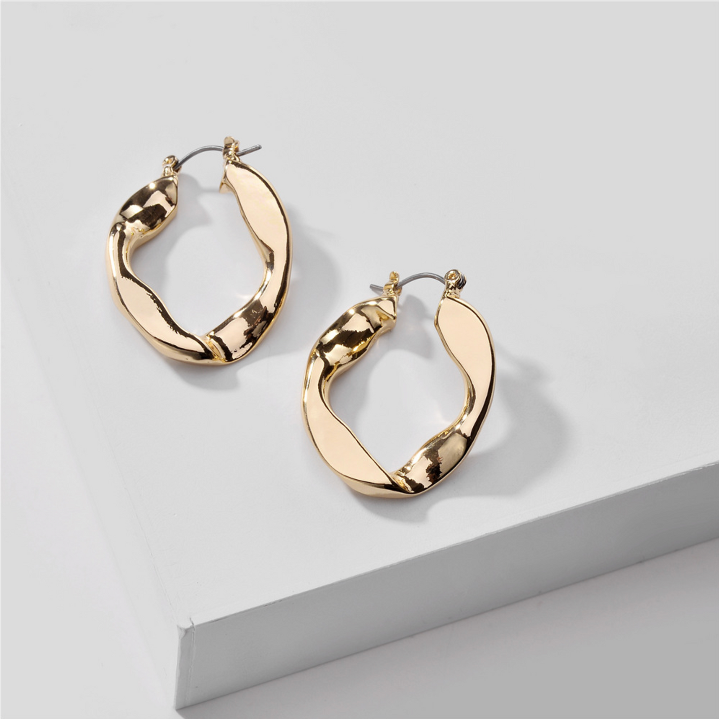 Goldtone Twisted Hoop Earrings