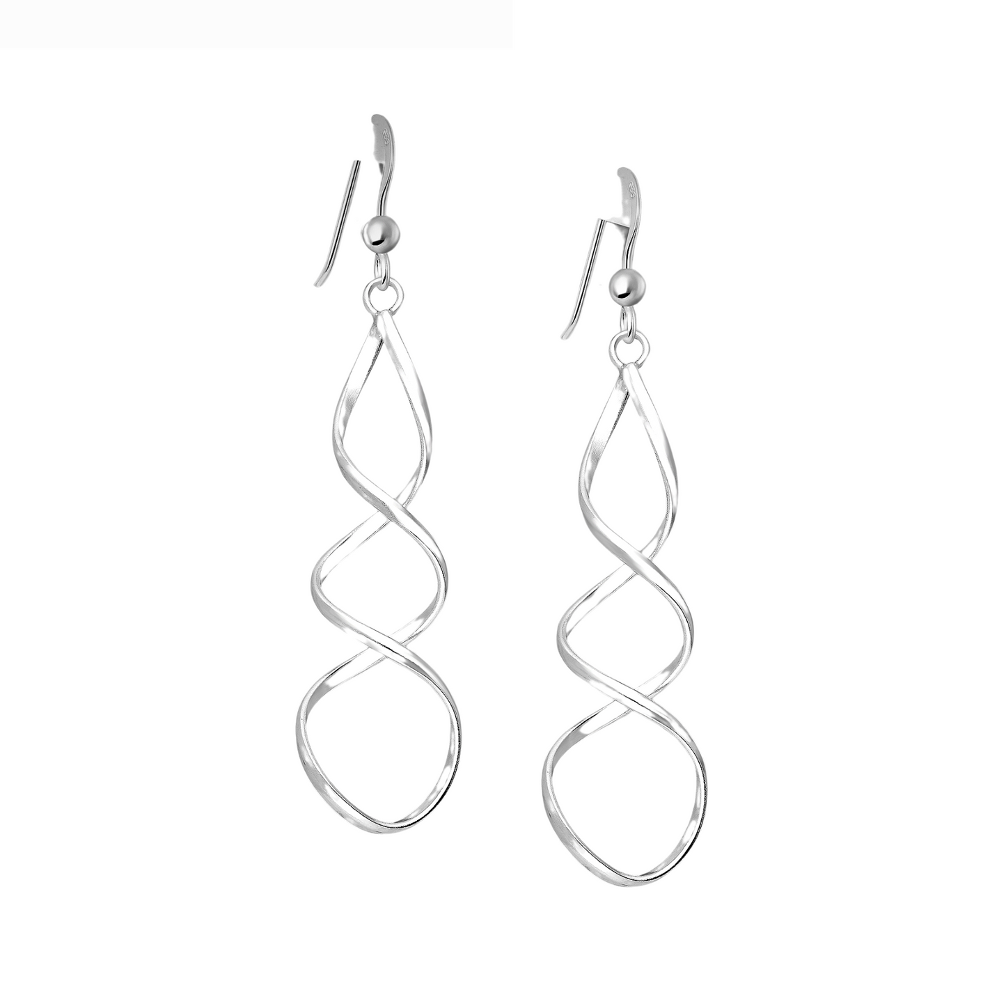 Sterling Silver Spiral Drop Earrings