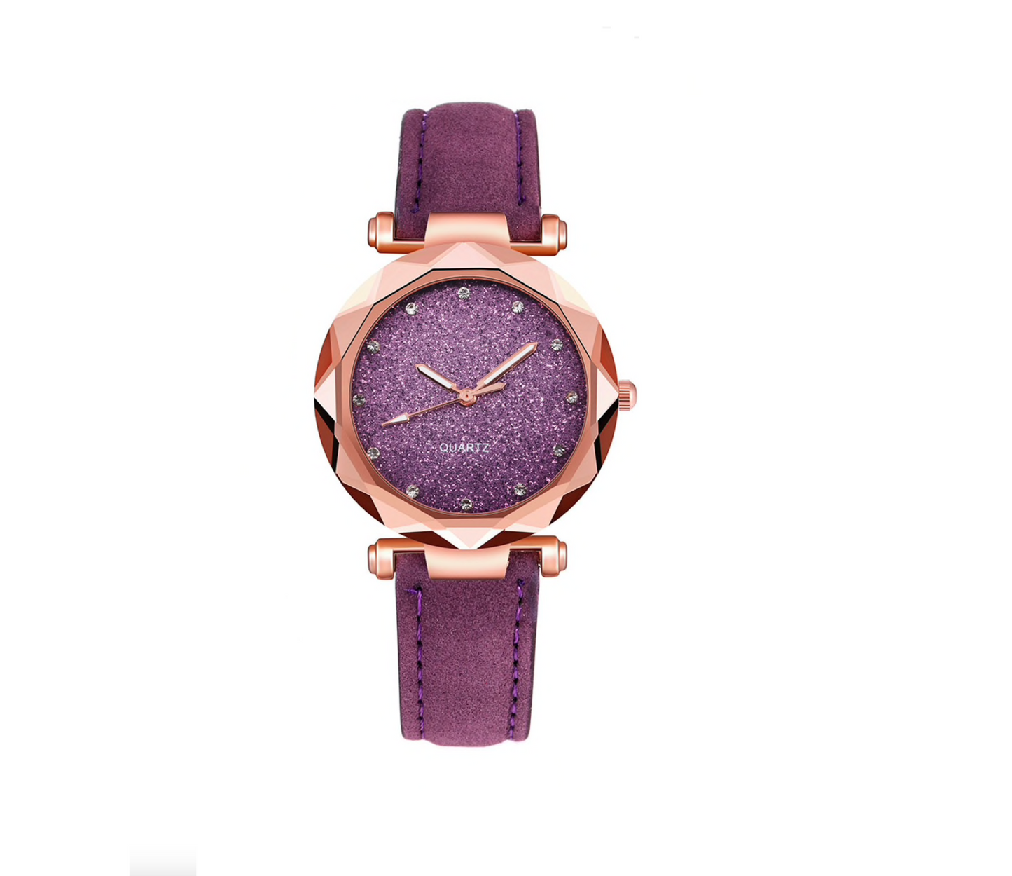 Goldtone Glitter Crystal-dial Watch