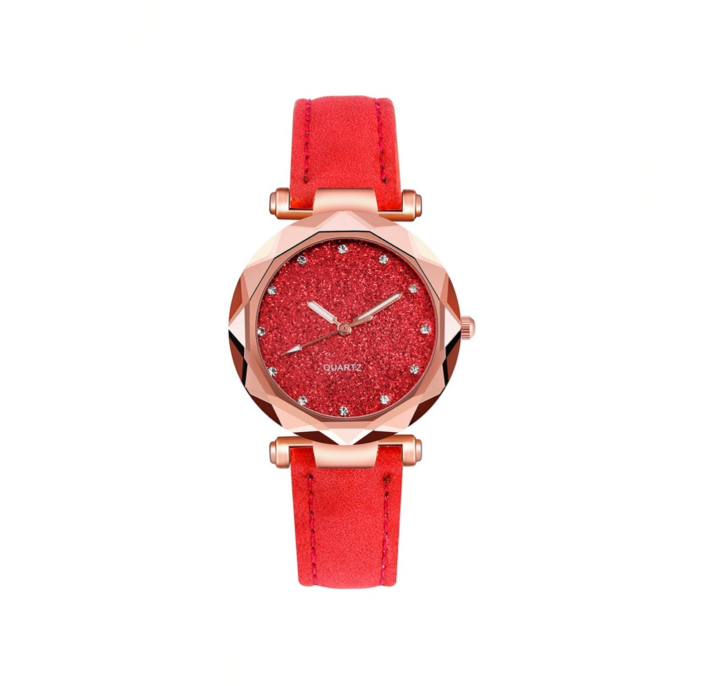 Goldtone Glitter Crystal-dial Watch