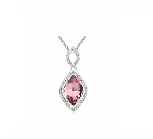 Diamond-Cut Pendant Necklace With Swarovski Crystals