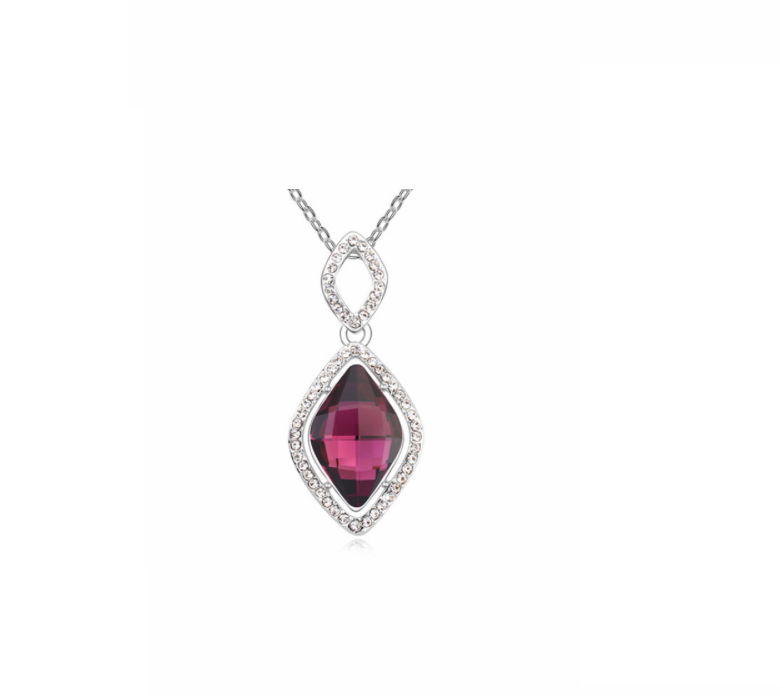 Diamond-Cut Pendant Necklace With Swarovski Crystals