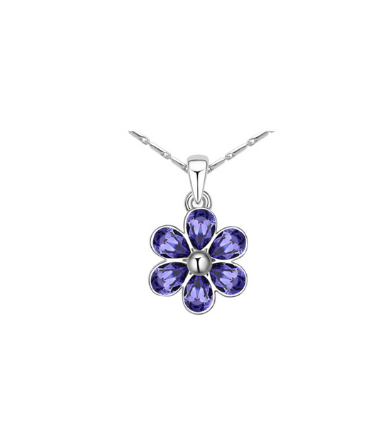 Tanzanite Flower Pendant Necklace