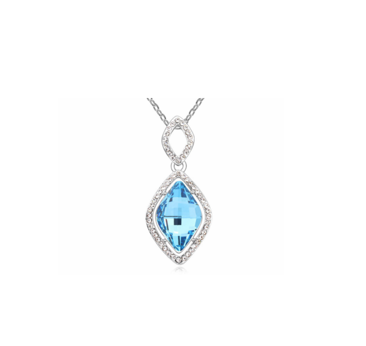 Diamond-Cut Pendant Necklace With Swarovski Crystals