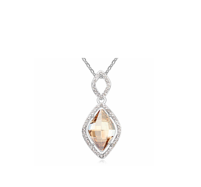 Diamond-Cut Pendant Necklace With Swarovski Crystals