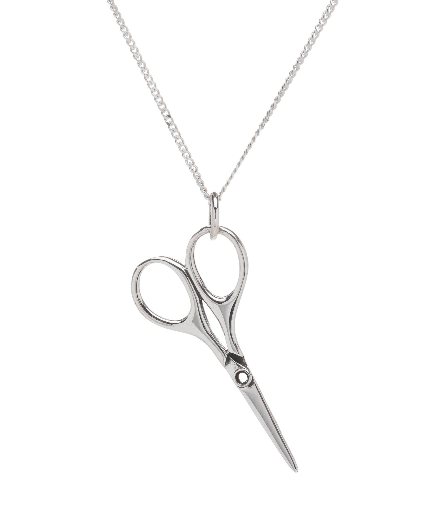 Sterling Silver Scissors Pendant Necklace