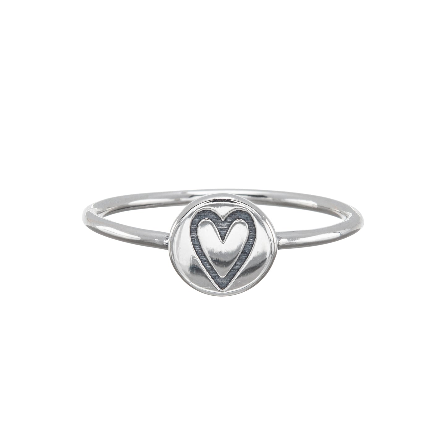 Sterling Silver Heart Etched Ring